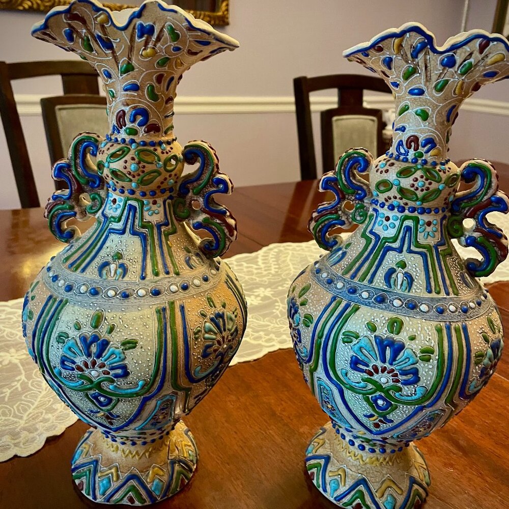 Japanese Moriage Vase, Antique